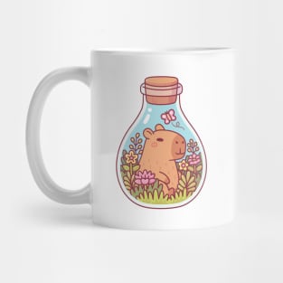 Cute Capybara And Butterfly In A Bottle Mug